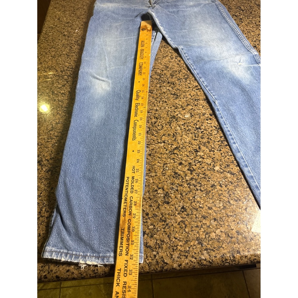Wrangler 13MWZ Cowboy Cut Jeans Mens 38x36 Light Wash Denim Straight Leg Western - Picture 2 of 10